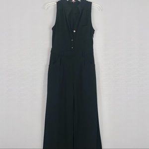 XTAREN Jumpsuit in Black. Button up Front with Side Zipper. SZ S